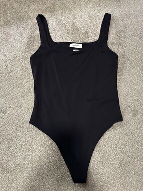 Aritzia Babaton Black Square Neck Bodysuit